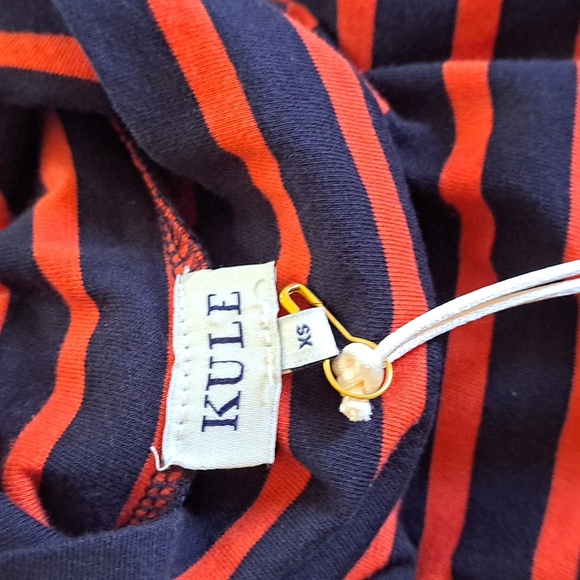 NWT KULE Womens Coral/Navy‎ Cotton Turtleneck SIZE XS - Picture 5 of 8